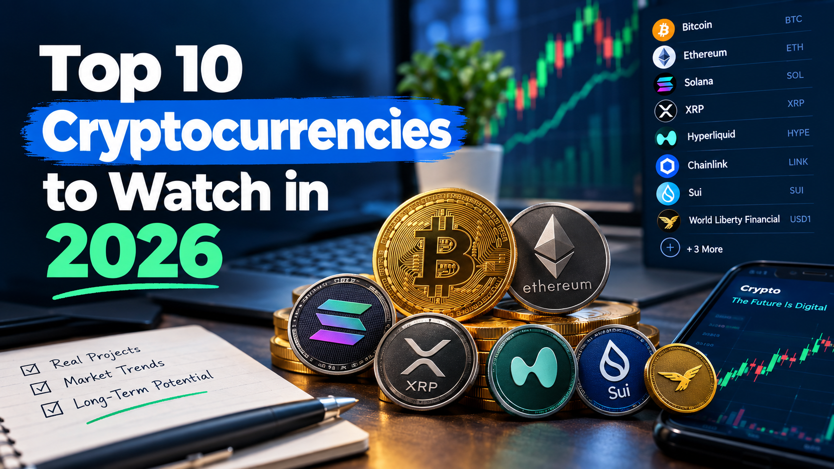 Top 10 cryptocurrencies to watch in 2026 based on market trends and potential